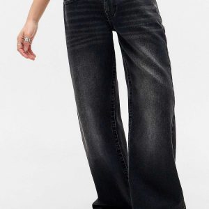 BDG Kayla Lowrider Black Denim Jeans - Black 26W 30L at Urban Outfitters