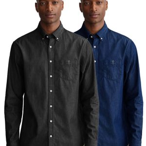 Enzo | Mens Regular Fit Denim Shirt 2 Pack